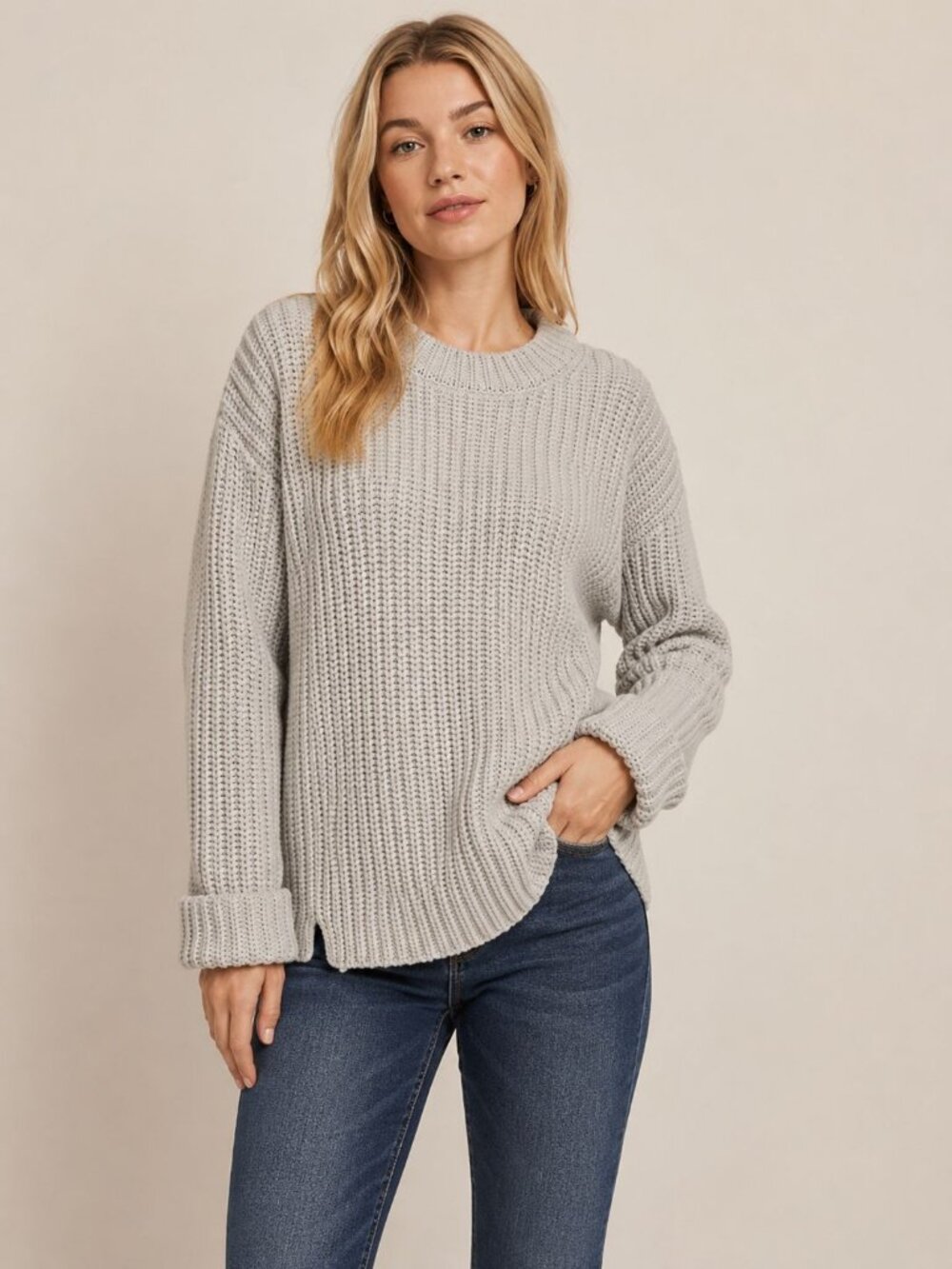 BARBOUR Clove Hitch Jumper Silver Ice Size 14 NWT